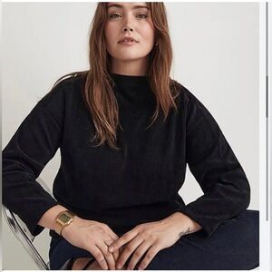 Madewell True Black Striped Jacquard Funnel Neck
Ribbed Top